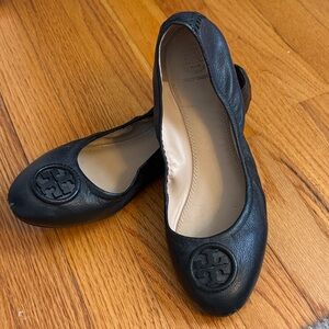 Tory Burch Black Leather ballet flats